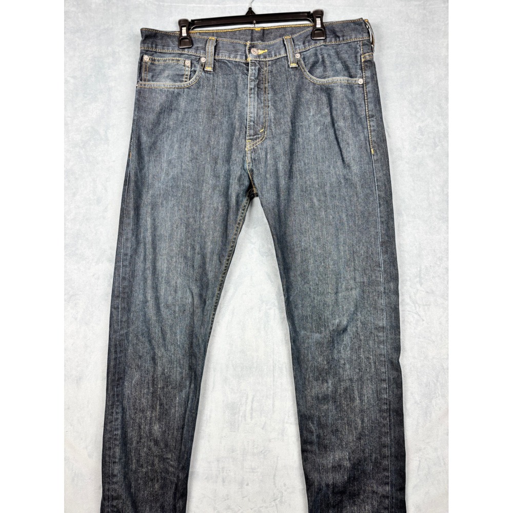 Levis 521 Slim Taper Jeans Mens 36x34 Dark Wash Indigo Blue Denim 100% Cotton